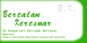 bertalan kercsmar business card